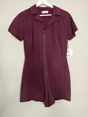 Lost + Wander Night Iris Burgundy Romper